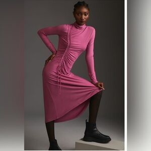 anthropologie Pink daily practice Ruched dress Sz Xs